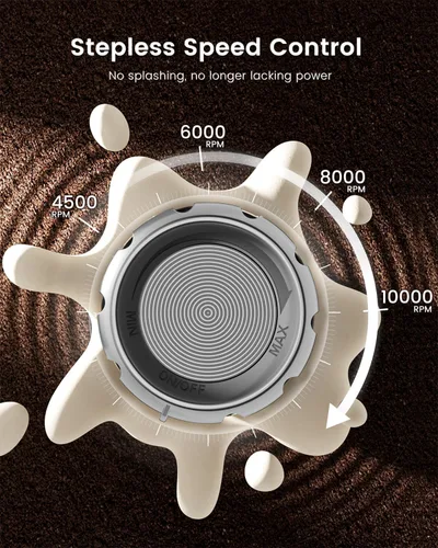 Miniatura 3 de Maestri House Espumador de leche recargable con control de velocidad sin escalones, LunaFro Max espumador eléctrico de mano impermeable, mezclador