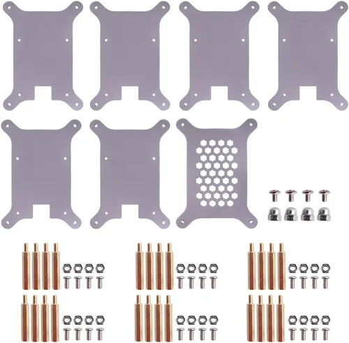 Miniatura 9 de GeeekPi Estuche de 6 capas con disipadores de calor apilable para Raspberry Pi 4/3/2 Modelo B, Raspberry Pi 3 Modelo B+ (marrón)