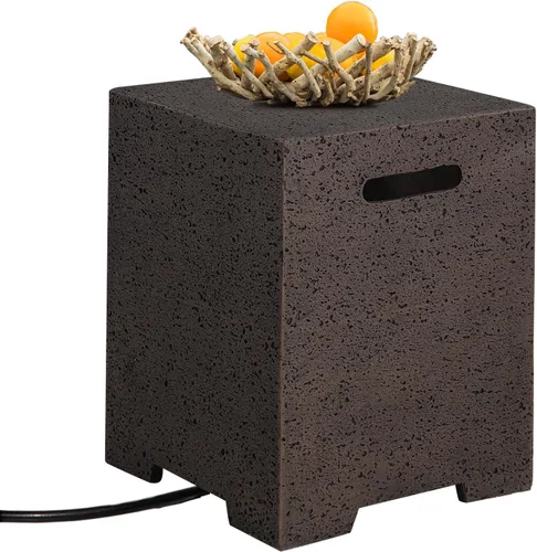 Miniatura 12 de COSIEST Mesa de tanque de propano para exteriores con diseño de grano de madera, mesa de tanque oculta exterior de 16 pulgadas, oculta el tanque
