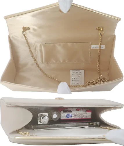 Miniatura 6 de Bolso de mano con sobre de cuero vegano clásico y elegante bolso de noche