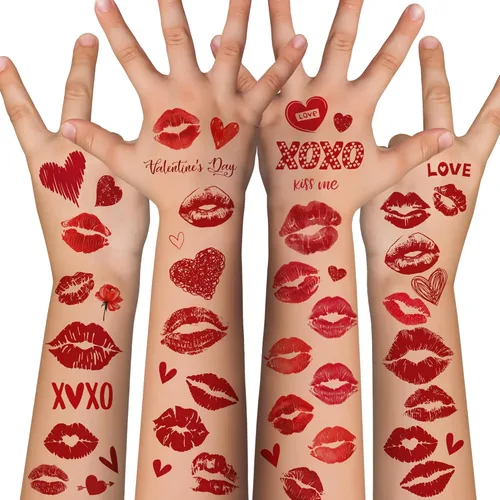 Miniatura 8 de Atuendos del 4 de julio para mujer, paquete de 120 tatuajes patrióticos de bandera de Estados Unidos rojos, blancos y azules para el Día
