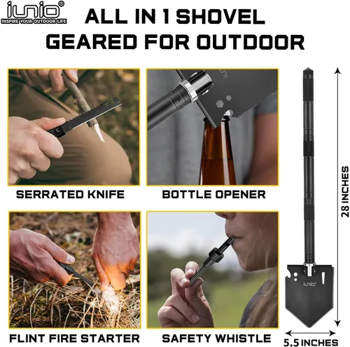 Miniatura 2 de iunio Pala de Camping, Pala Plegable, Portátil, Multiherramienta, Herramienta de Atrincheramiento Plegable, Pala Plegable, para Mochileros