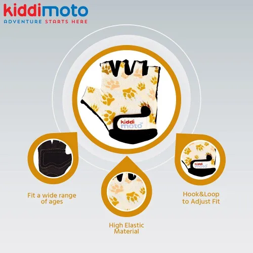 Miniatura 4 de Kiddimoto Kids Cycling Gloves Anti-Slip Kids Bike Gloves for Boys and Girls Fingerless Kids Mountain Bike Gloves for BMX, MTB Riding, Gymnastics
