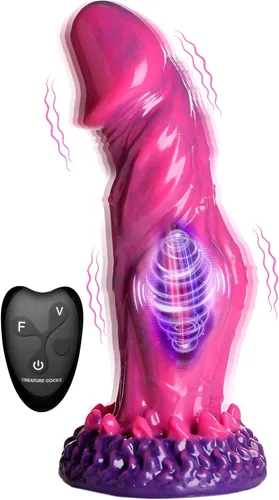 CREATURE COCKS Xenox - Consolador vibratorio de silicona con control remoto para hombres, mujeres y parejas. Consolador de fantasía, texturas
