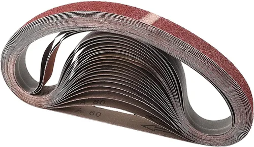 Lijadora de banda de 1-1/2 x 30 pulgadas, banda de lijado de óxido de aluminio, grano 320, paquete de 20, para pulidor de tubos, lijadora para