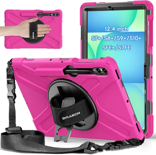 Miniatura 20 de BRAECNstock Funda para Samsung Galaxy Tab S10 Lite/ S10 FE/ S9 FE/ S9/ S8/ S7 5G Funda de 10.9"/11", Funda Protectora a Prueba de Golpes con Soporte