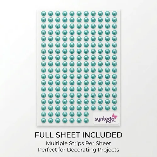 Miniatura 6 de Syntego 200 perlas autoadhesivas de 0.236 pulgadas (0.236 in), calcomanías de perlas con parte trasera plana para manualidades, álbumes de recortes