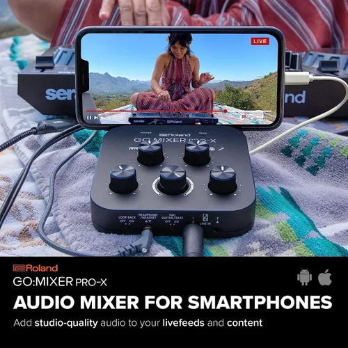 Miniatura 5 de Roland GO:MIXER PRO-X Mezclador de audio para teléfonos inteligentes Conecta y mezcla hasta 7 fuentes de audio Añade audio de calidad de estudio