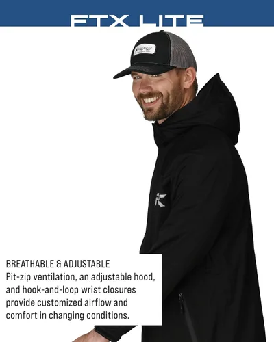 Miniatura 5 de FROGG TOGGS Chaqueta impermeable FTX Lite para hombre, 3 capas, impermeable, transpirable, elástica y cómoda
