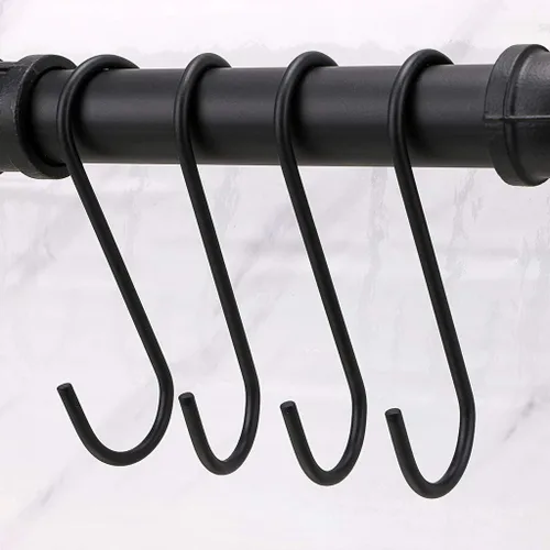 Miniatura 5 de Sumnacon Estante industrial de 16 pulgadas para ollas con 8 ganchos, riel de metal montado en la pared, utensilios de cocina, olla, tapa