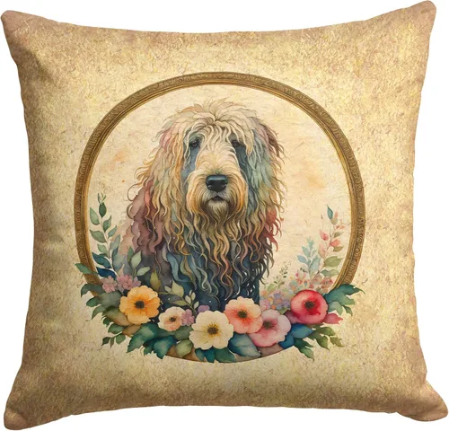 Miniatura 56 de Caroline's Treasures DAC2072PW1414 Affenpinscher and Flowers - Almohada decorativa de tela, lavable a máquina, para interiores y exteriores