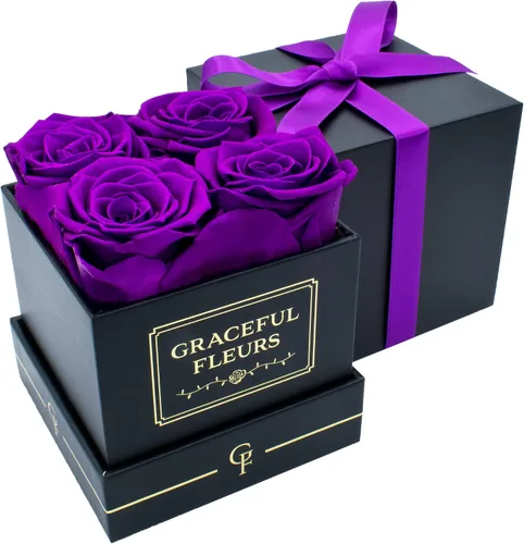 Miniatura 16 de Graceful Fleurs - Rosas reales de larga duración en una caja durante años, flores frescas preservadas para siempre para cumpleaños, Día de la Madre