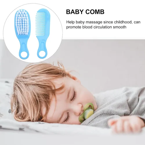 Miniatura 9 de EXCEART Juego de cepillo y peine para el pelo del bebé, cepillo de masaje para el cuero cabelludo para recién nacidos y niños pequeños, 1 juego