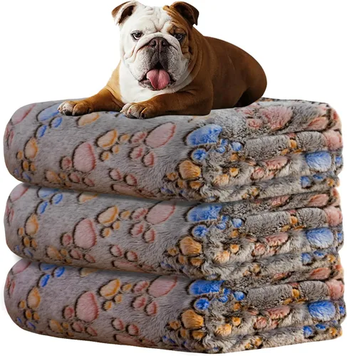Miniatura 29 de Rezutan 1 paquete de 3 mantas para perros grandes, 41x31 pulgadas para mantas suaves y mullidas para mascotas y gatos de tamaño mediano, reversibles
