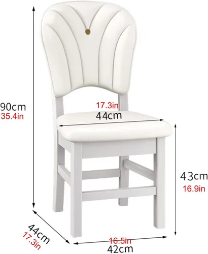 Miniatura 2 de Upholstered Leather Dining Room Chairs, Dining Chairs Set Kitchen Chair with Solid Wood Legs, Dining Room Side Chair for Bedroom, Vanity, Living