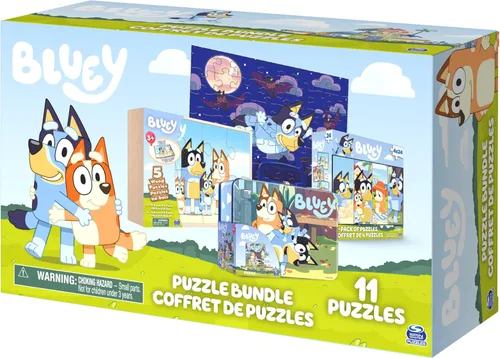 Miniatura 6 de Bluey Juego de 11 rompecabezas, rompecabezas de madera de 8 y 24 piezas, difusos y troquelados para preescolares y niños Paquete de rompecabezas