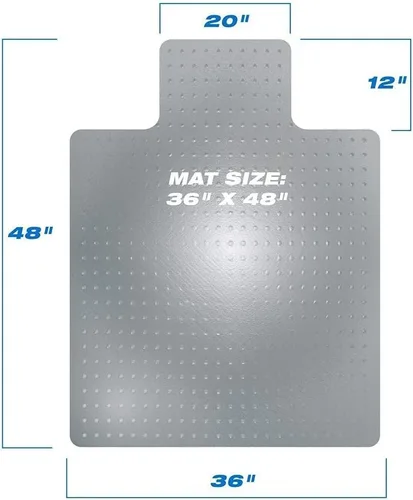 Miniatura 5 de Paquete de 2 alfombrillas para sillas de oficina para suelos alfombrados, tapete para silla de escritorio para alfombra, protector de alfombra