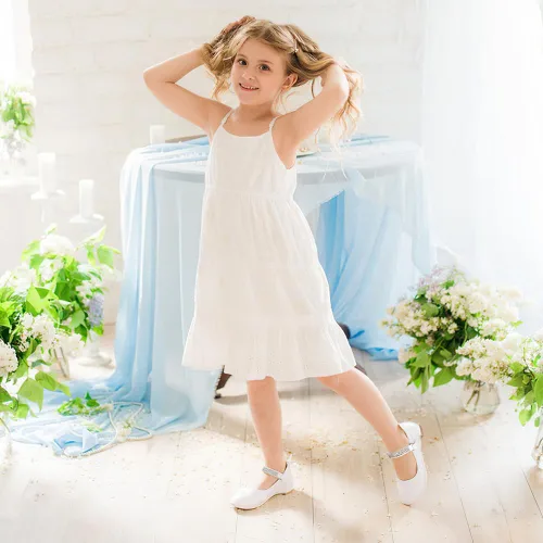 Miniatura 2 de Stelle Zapatos de vestir para niñas pequeñas, zapatos de tacón bajo para niña, zapatos planos Mary Jane para uniforme escolar, boda