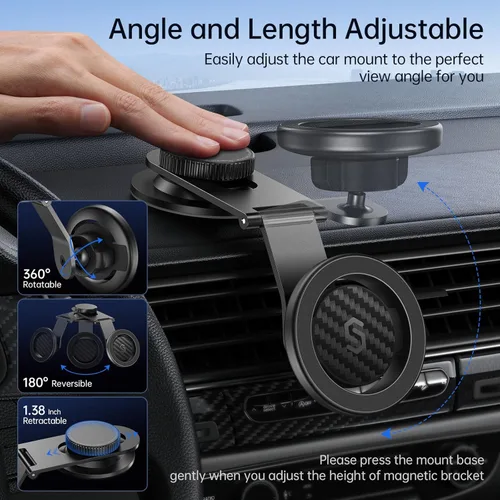 Miniatura 4 de SYNCWIRE Se adapta a MagSafe - Soporte de automóvil para tablero de automóvil y pantalla Tesla, soporte magnético para teléfono con rotación