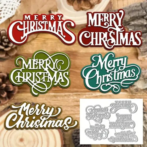 Miniatura 6 de Troqueles para álbum de recortes, troqueles de metal de Navidad para hacer tarjetas, plantilla de perforación para manualidades de papel, plantillas