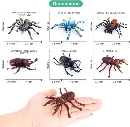 Miniatura 4 de Figuras de juguete de insectos VOLNAU 12 piezas Figuras de animales de insectos para niños, niños pequeños, regalos de Navidad, decoraciones