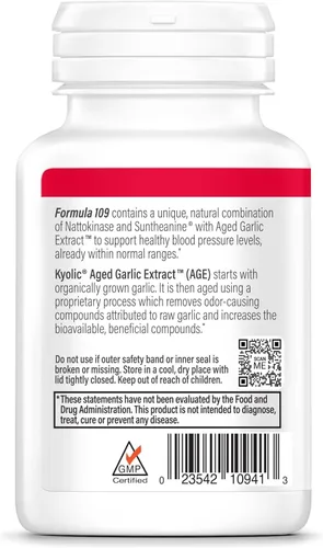 Miniatura 4 de Fórmula 109 de Kyolic, extracto de ajo envejecido capsulas para la salud y la presión arterial, 109-41, 1, 1