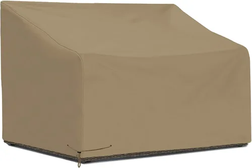 SunPatio Fundas impermeables para sofá de patio, fundas resistentes para muebles de exterior, fundas de sofá biplaza con ventilación de aire/correas