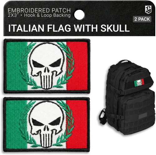 Miniatura 19 de 2 parches de calavera blanca bordados con cierre de gancho y bucle, parche táctico militar moral para mochila, chaleco a prueba de balas, arnés