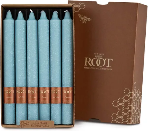 Miniatura 11 de Root Candles Juego de velas sin perfume de mezcla de cera de abeja de primera calidad, 9 pulgadas, azul Williamsburg, 12 unidades Williamsburg Azul