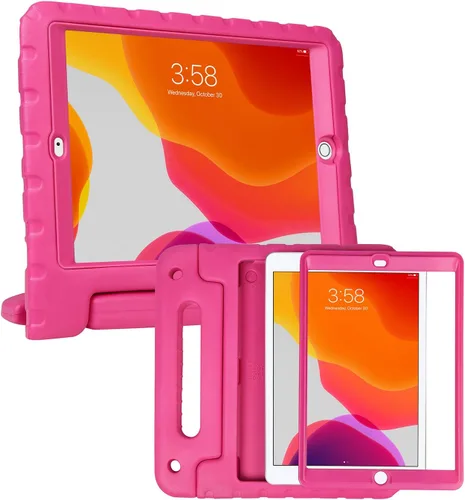 Miniatura 10 de HDE Funda para iPad de 9ª generación de 10.2 pulgadas para niños con protector de pantalla integrado a prueba de golpes con soporte de asa para Negro