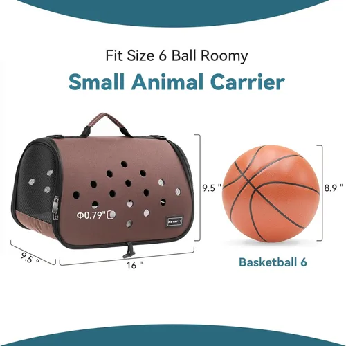Miniatura 2 de Petsfit Transportador de conejos, 16 x 9 x 9 pulgadas, transportador portátil con orificios de ventilación, transportador de conejillos de indias