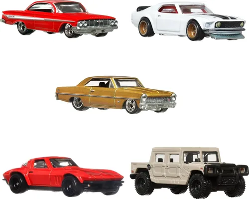 Miniatura 3 de Hot Wheels Cars, Premium Fast & Furious 1:64 Escala 1:64 Paquete de 5 autos de juguete fundidos a presión para coleccionistas, HKF07