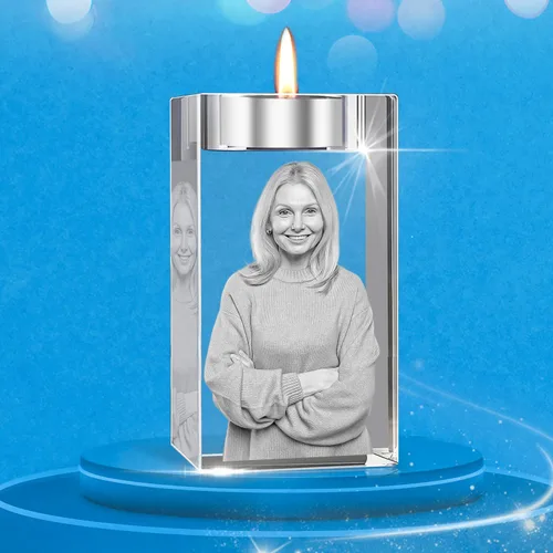 Miniatura 11 de Foto de Cristal 3D Personalizada, Marco Portavelas con Grabado Láser Personalizado, Regalos Personalizados Conmemorativos de Aniversario, Navidad