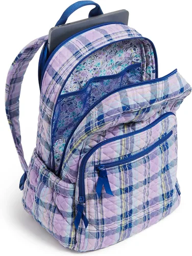 Miniatura 3 de Vera Bradley Mochila Campus de Algodón para Mujer, Amatista Plaid - Algodón Reciclado
