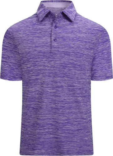 Damipow - Camisas de golf para hombre, camisa de secado rápido tipo polo de manga corta y cuello