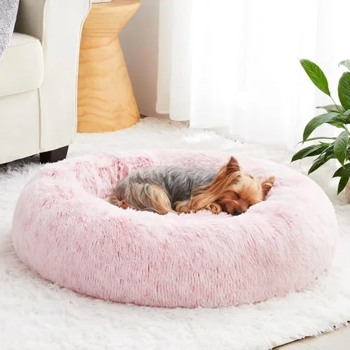 Miniatura 11 de WNPETHOME Cama Calmante para Perros Cama para Gatos Dona, Cama de Mascotas de Piel Sintética Auto-Calentable Dona Abrazadora, Cómodas Camas Redondas