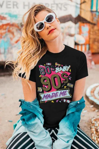 Miniatura 2 de FLOYU Camisa Made Me de los años 80 para mujer, camiseta de los años 90, traje vintage de los años 80 y 90, camisetas casuales de fiesta de los años