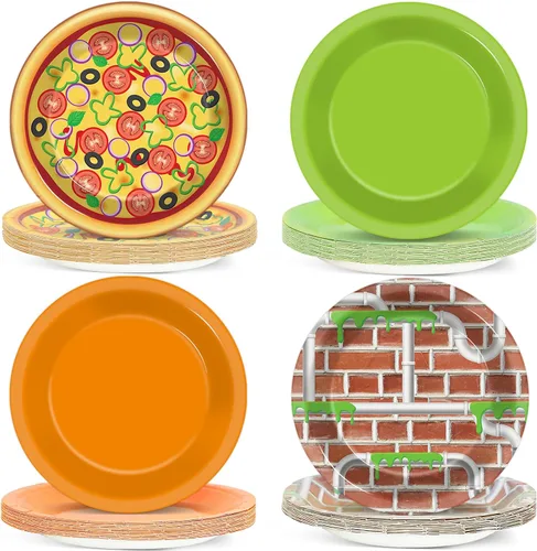 Miniatura 27 de CHUNNIN 48 platos de papel para fiesta de regreso a clases, suministros de fiesta de temporada escolar, 7 pulgadas, platos desechables