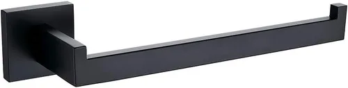 TASTOS Soporte de toalla de mano premium de acero inoxidable, anillo de toalla de mano cuadrado de alta resistencia montado en la pared, barra de