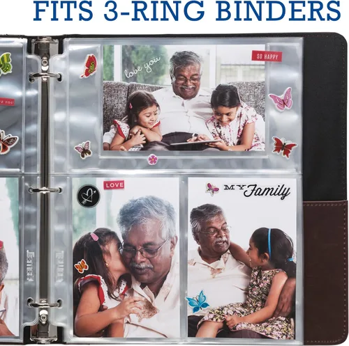 Miniatura 3 de Samsill Paquete de 50 páginas ultra transparentes de 4 x 6 pulgadas para carpeta de 3 anillas, formato mixto, fundas de fotos archivales, soportes
