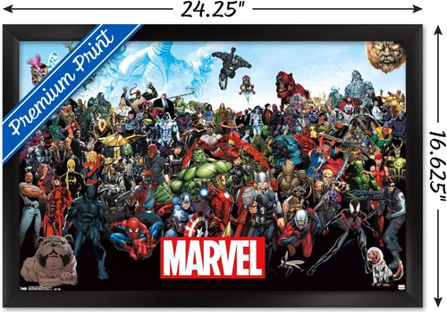 Miniatura 3 de Marvel Comics The Marvel Lineup - Póster de pared, 22.4 pulgadas de largo x 14.7 pulgadas de ancho, versión enmarcada en negro Versión con marco