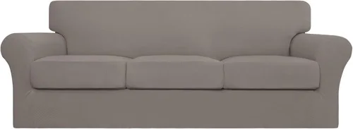 Miniatura 18 de Easy-Going - 4 piezas de funda elástica para sofá de gran tamaño para perros, lavable, para 3 cojines separados, protector de muebles elástico