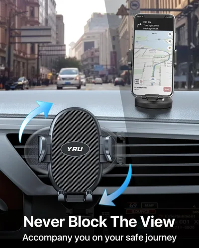 Miniatura 2 de YRU Phone Holders for Your Car [2026 Upgraded Military Metal Hook], Cellphone Holder Car[No Fear of Bumps] Vent Phone Mount Truck Compatible with