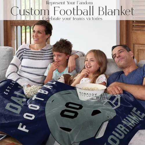 Miniatura 171 de Manta personalizada para fanáticos del fútbol americano – Se envía al día siguiente – Hecha en Estados Unidos – Manta de vellón personalizada