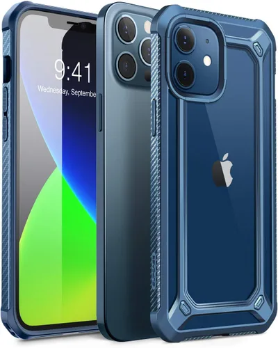 SupCase Unicorn Beetle EXO Series - Funda para iPhone 12 / iPhone 12 Pro (versión 2020) de 6.1 pulgadas, funda protectora híbrida transparente Azul