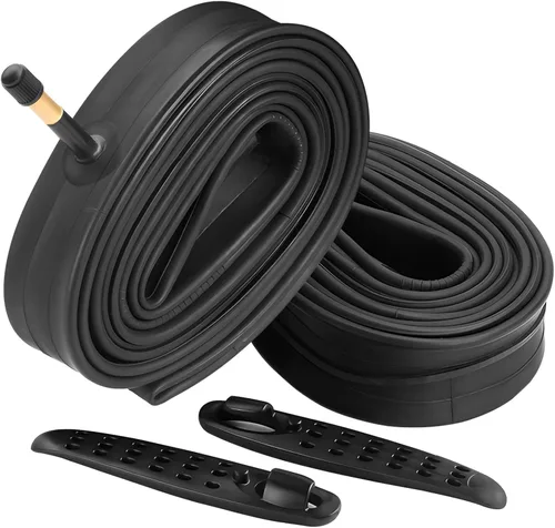 FANSPRO Paquete de 2 tubos para bicicleta de 26 pulgadas 26x1.75 26x1.95 26x2.10 26x2.125 Tubo de bicicleta resistente con 2 palancas para