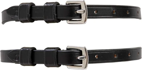 Huntley Equestrian Correas de cuero resistentes y duraderas de alta calidad, cierre de hebilla de acero inoxidable, color negro