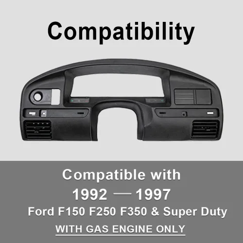 Miniatura 2 de PIT66 Cubierta de bisel para panel de salpicadero, compatible con Ford F150 F250 F350 1992-1997 cubierta de tablero