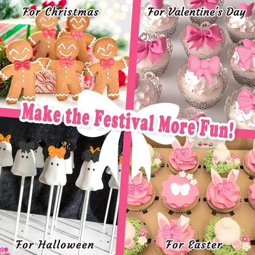 Miniatura 3 de Webake Moldes de silicona con 6 formas diferentes, molde de 36 cavidades para fondant de chocolate para cupcake, pretzle, cake pop, manualidades