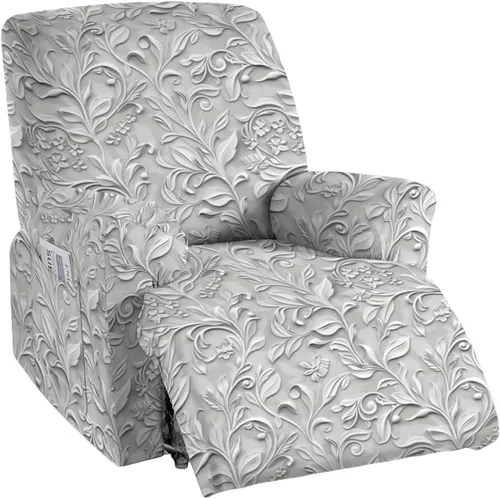 Miniatura 54 de CRFATOP Funda para sillón reclinable con estampado floral con bolsillos, funda única para sillón reclinable, 4 piezas, funda para sillón reclinable